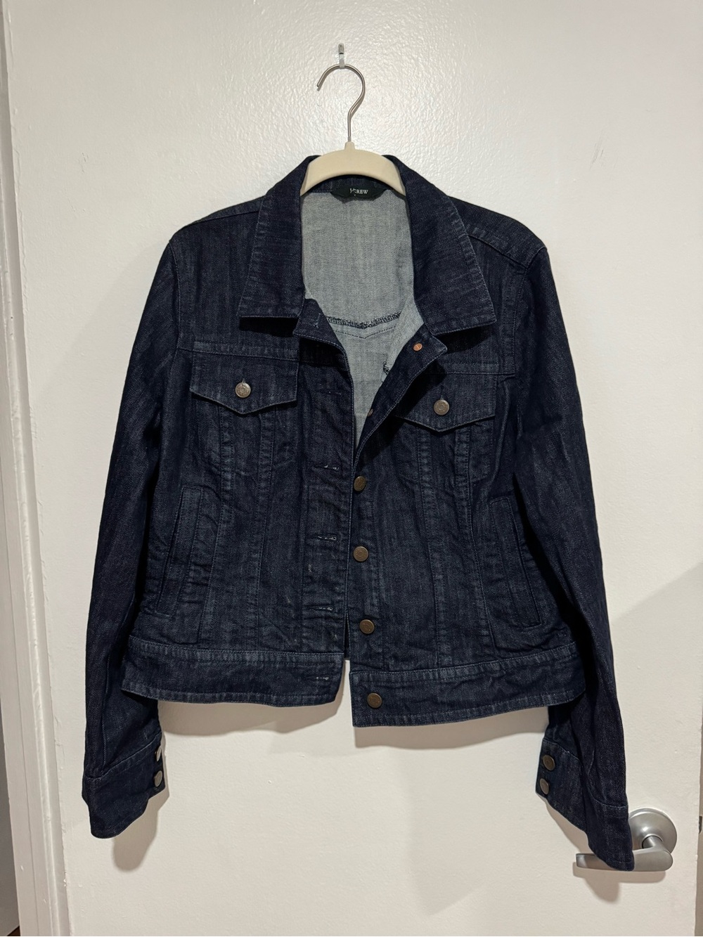 Women's Dark Blue Denim Jacket - Classic Jean Jacket